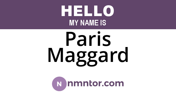 Paris Maggard