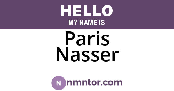Paris Nasser