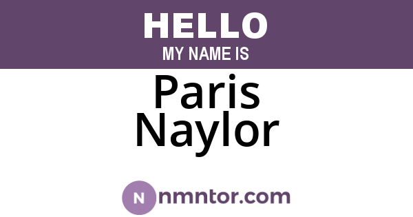 Paris Naylor