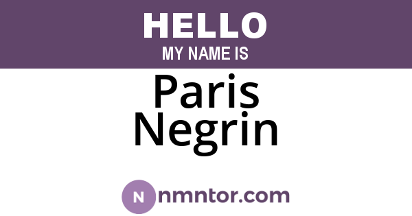 Paris Negrin