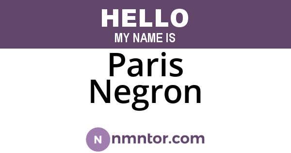 Paris Negron
