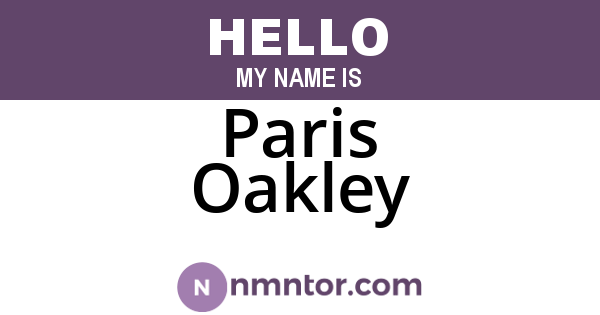 Paris Oakley