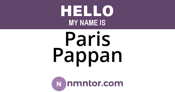Paris Pappan