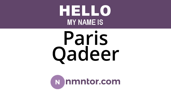 Paris Qadeer