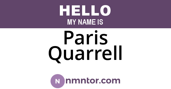 Paris Quarrell