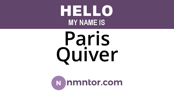 Paris Quiver