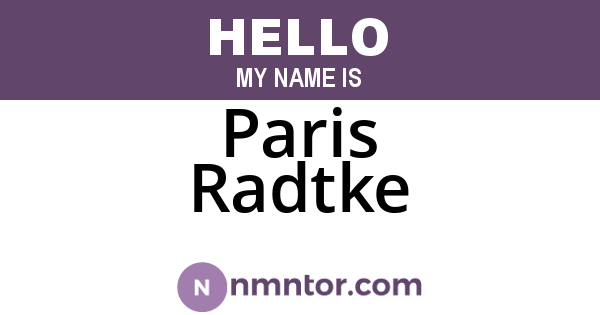 Paris Radtke