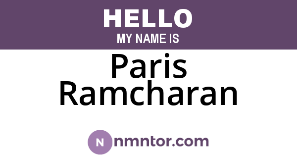 Paris Ramcharan