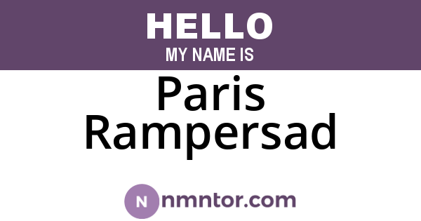 Paris Rampersad