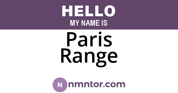 Paris Range