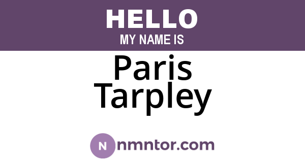 Paris Tarpley