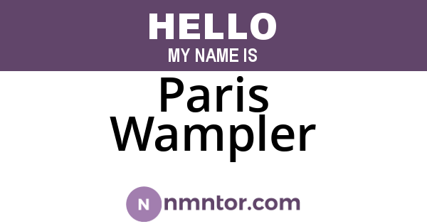 Paris Wampler