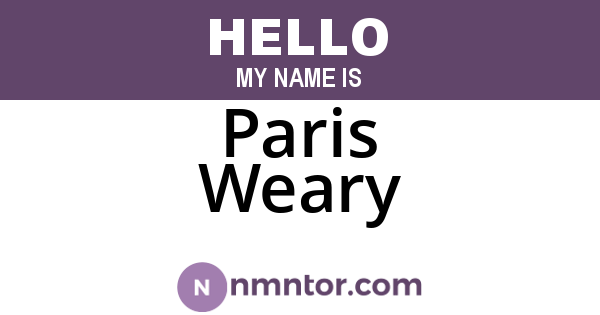 Paris Weary