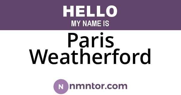 Paris Weatherford