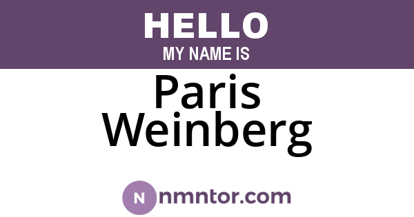 Paris Weinberg