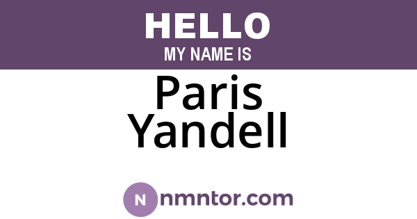 Paris Yandell