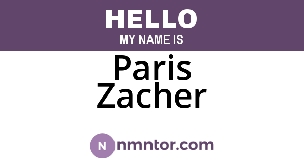 Paris Zacher