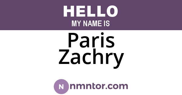 Paris Zachry