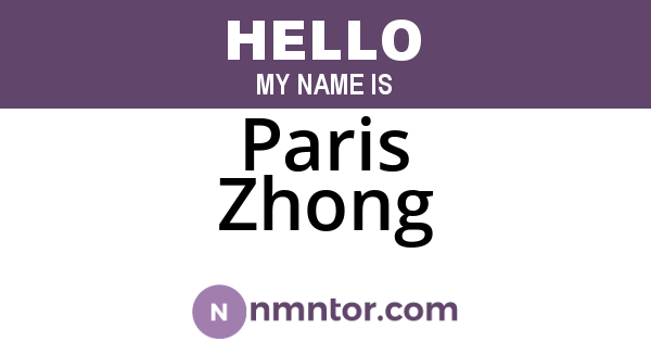 Paris Zhong