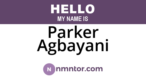 Parker Agbayani