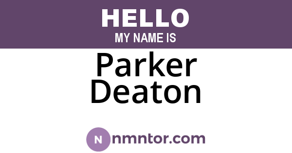 Parker Deaton