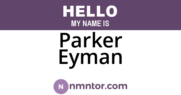 Parker Eyman