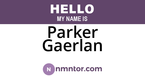 Parker Gaerlan