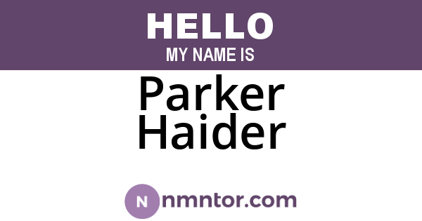 Parker Haider