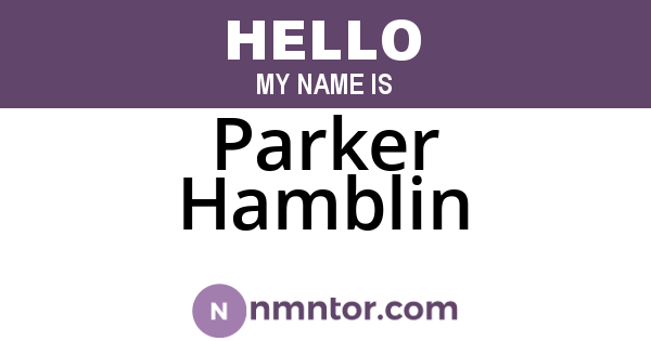 Parker Hamblin