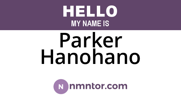 Parker Hanohano