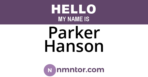 Parker Hanson