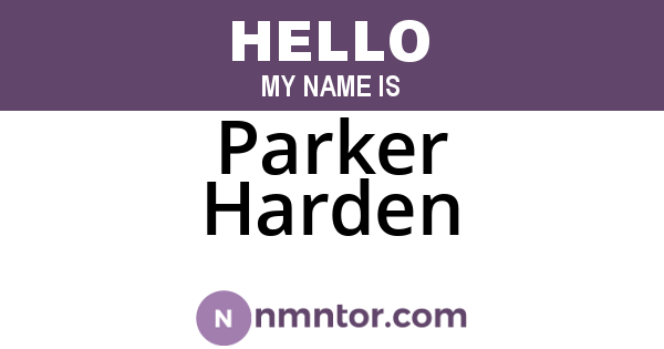 Parker Harden