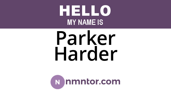 Parker Harder