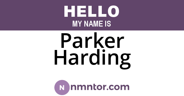 Parker Harding