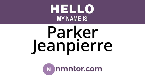 Parker Jeanpierre
