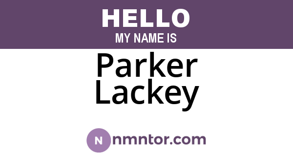 Parker Lackey