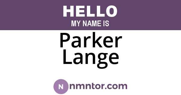 Parker Lange