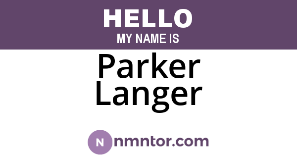 Parker Langer