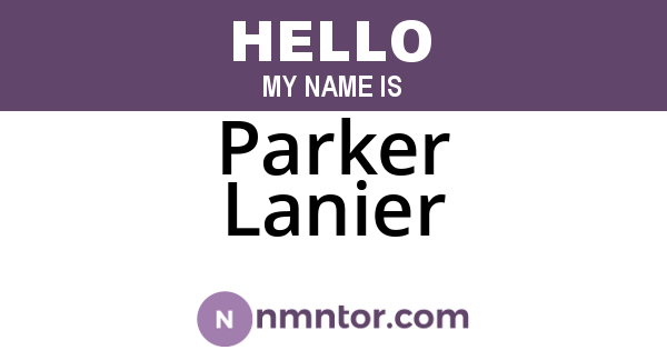 Parker Lanier