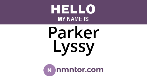 Parker Lyssy