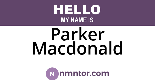 Parker Macdonald