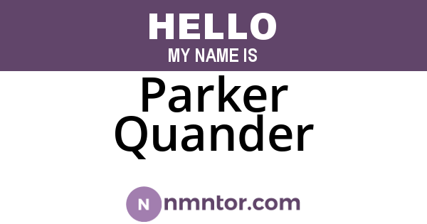 Parker Quander
