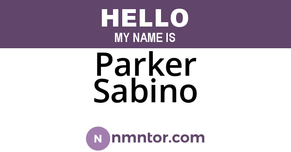 Parker Sabino