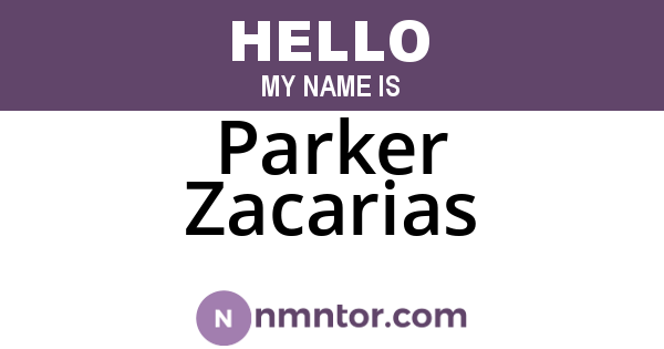 Parker Zacarias