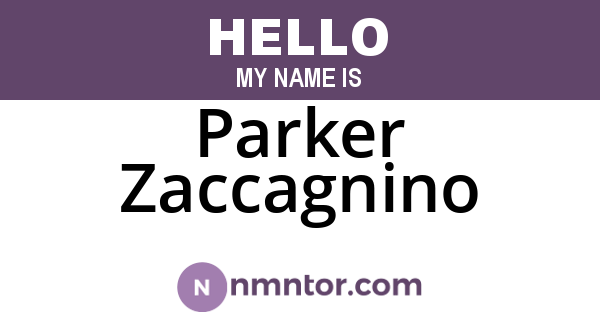 Parker Zaccagnino