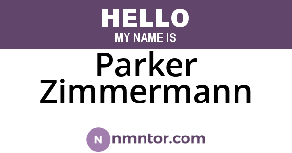 Parker Zimmermann