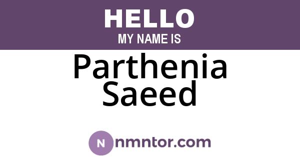 Parthenia Saeed