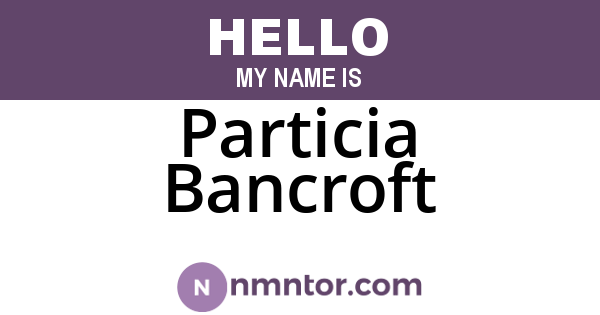 Particia Bancroft