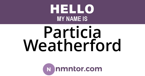 Particia Weatherford