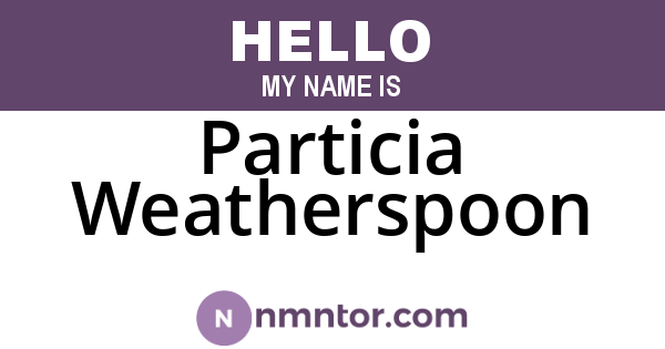 Particia Weatherspoon